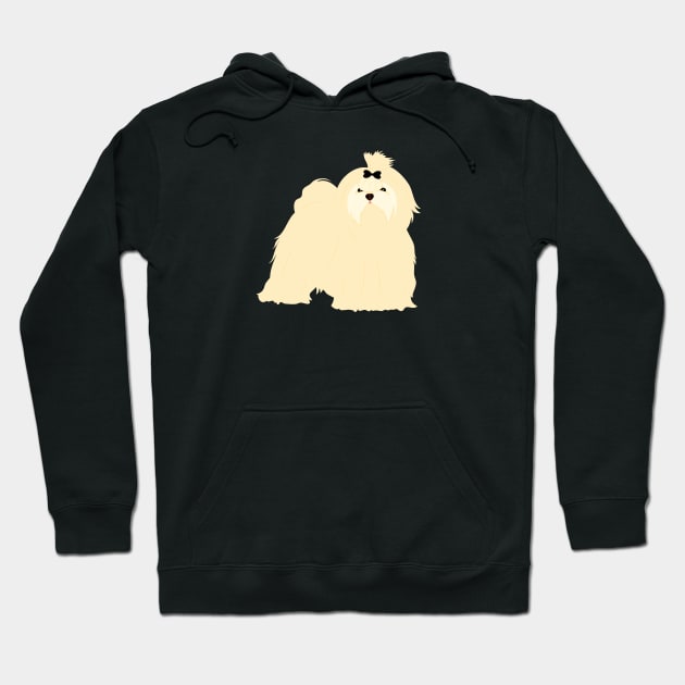 Maltese Dog - Black Hoodie by LulululuPainting